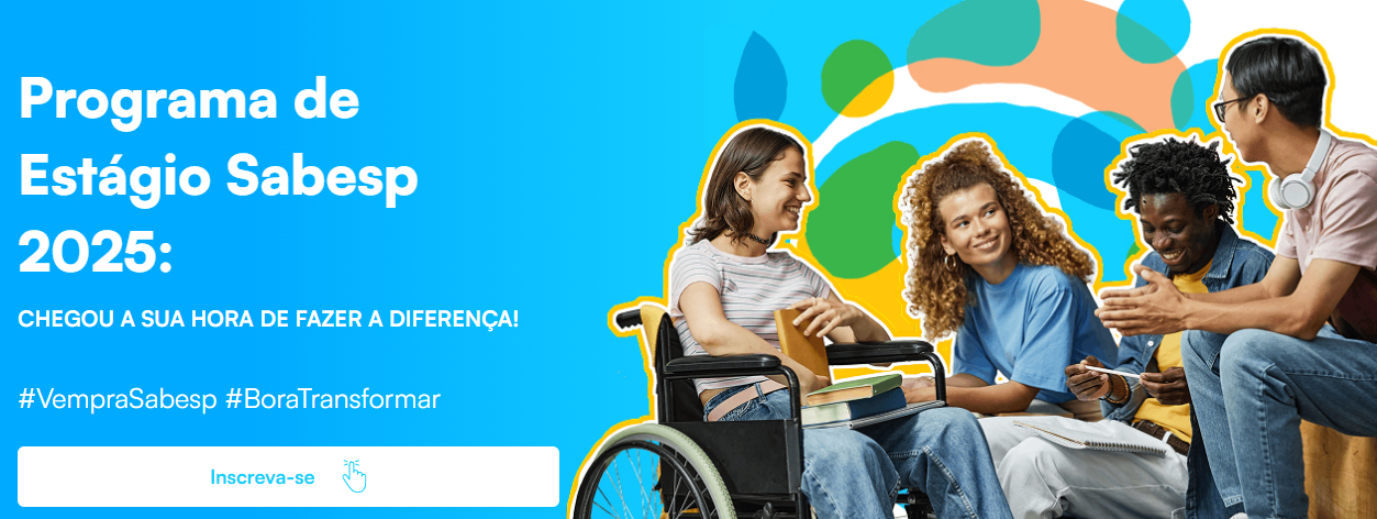 Sabesp abre programa de estágio e estima efetivar 90% dos participantes